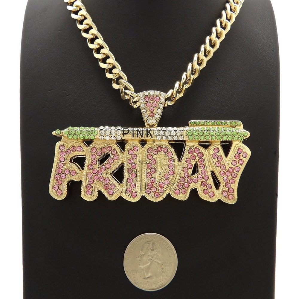Nicki Minaj Pink Friday Pendant 9mm18" Cuban Chain